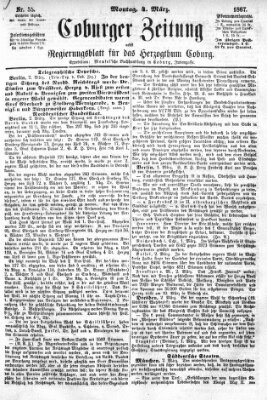 Coburger Zeitung Montag 4. März 1867