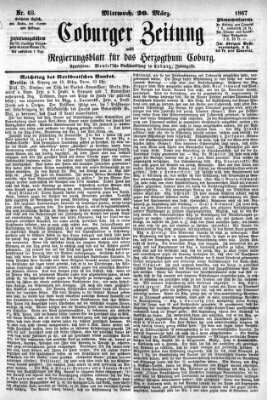 Coburger Zeitung Mittwoch 20. März 1867