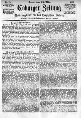 Coburger Zeitung Donnerstag 28. März 1867