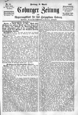 Coburger Zeitung Freitag 5. April 1867