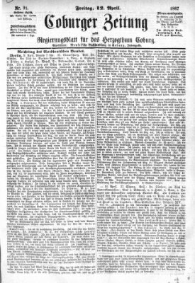 Coburger Zeitung Freitag 12. April 1867