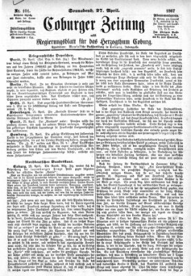 Coburger Zeitung Samstag 27. April 1867