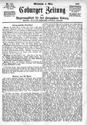 Coburger Zeitung Mittwoch 1. Mai 1867