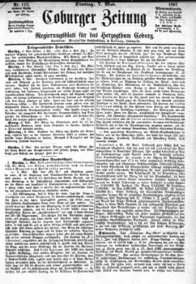 Coburger Zeitung Dienstag 7. Mai 1867