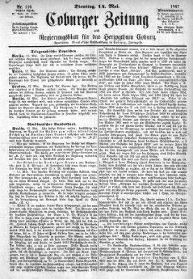 Coburger Zeitung Dienstag 14. Mai 1867