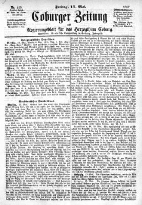 Coburger Zeitung Freitag 17. Mai 1867