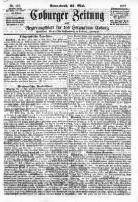 Coburger Zeitung Samstag 25. Mai 1867