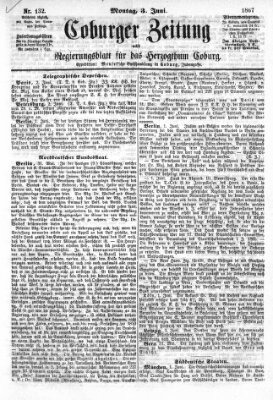 Coburger Zeitung Montag 3. Juni 1867