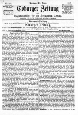 Coburger Zeitung Freitag 21. Juni 1867