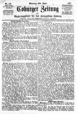 Coburger Zeitung Montag 24. Juni 1867