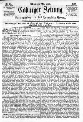 Coburger Zeitung Mittwoch 26. Juni 1867