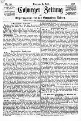 Coburger Zeitung Dienstag 2. Juli 1867