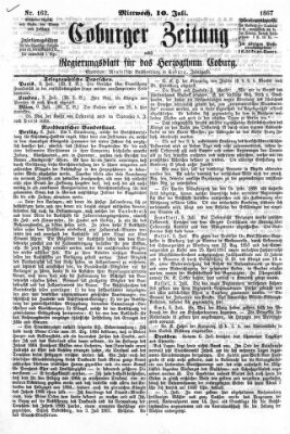 Coburger Zeitung Mittwoch 10. Juli 1867