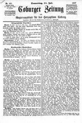 Coburger Zeitung Donnerstag 11. Juli 1867