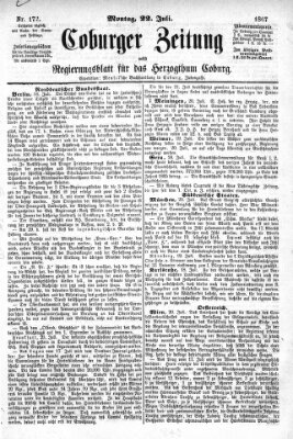 Coburger Zeitung Montag 22. Juli 1867