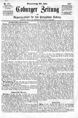 Coburger Zeitung Donnerstag 25. Juli 1867