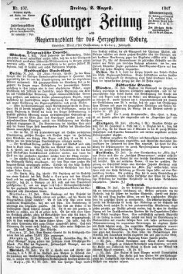 Coburger Zeitung Freitag 2. August 1867