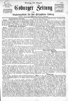 Coburger Zeitung Dienstag 13. August 1867