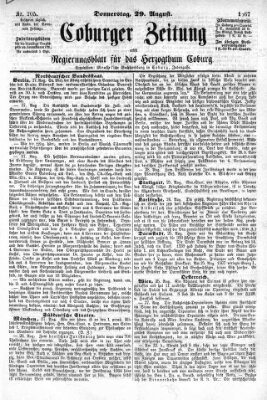 Coburger Zeitung Donnerstag 29. August 1867