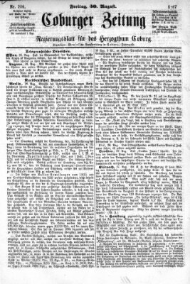 Coburger Zeitung Freitag 30. August 1867