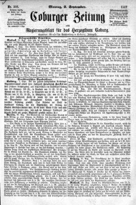 Coburger Zeitung Montag 2. September 1867