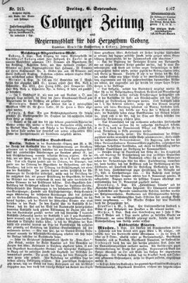 Coburger Zeitung Freitag 6. September 1867