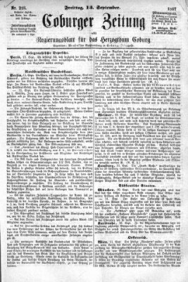 Coburger Zeitung Freitag 13. September 1867