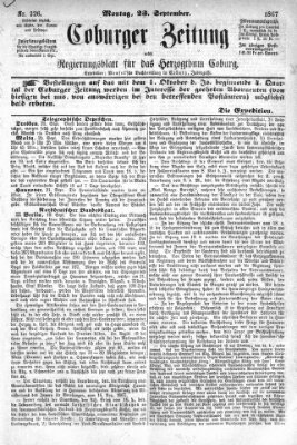 Coburger Zeitung Montag 23. September 1867