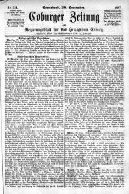 Coburger Zeitung Samstag 28. September 1867