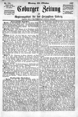 Coburger Zeitung Montag 21. Oktober 1867