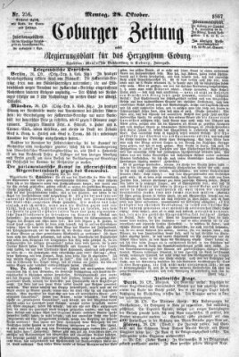 Coburger Zeitung Montag 28. Oktober 1867