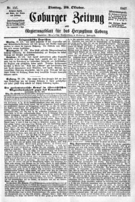 Coburger Zeitung Dienstag 29. Oktober 1867