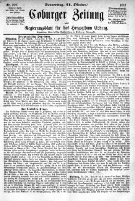 Coburger Zeitung Donnerstag 31. Oktober 1867