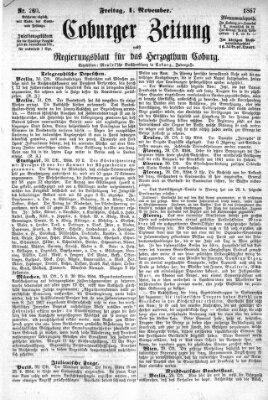 Coburger Zeitung Freitag 1. November 1867