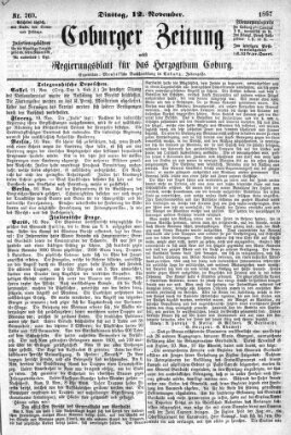 Coburger Zeitung Dienstag 12. November 1867