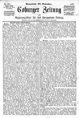 Coburger Zeitung Samstag 23. November 1867