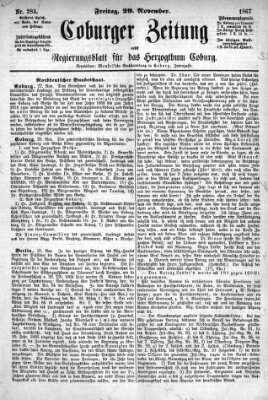 Coburger Zeitung Freitag 29. November 1867