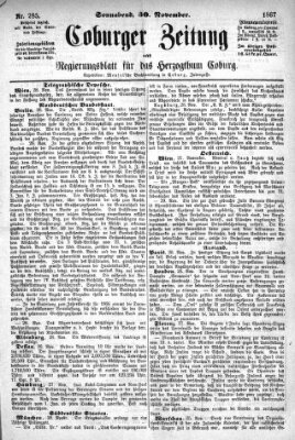 Coburger Zeitung Samstag 30. November 1867