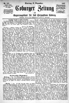 Coburger Zeitung Dienstag 3. Dezember 1867