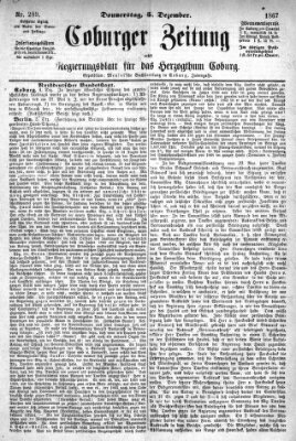 Coburger Zeitung Donnerstag 5. Dezember 1867