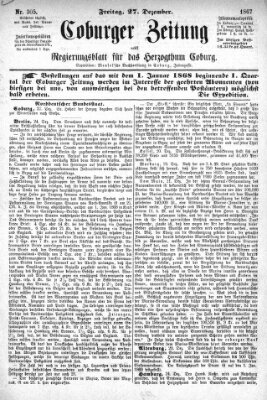 Coburger Zeitung Freitag 27. Dezember 1867