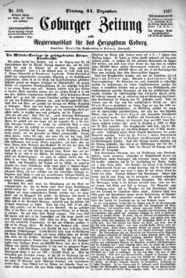 Coburger Zeitung Dienstag 31. Dezember 1867