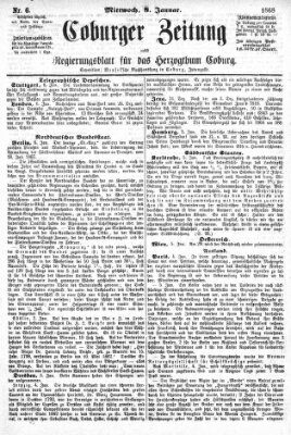 Coburger Zeitung Mittwoch 8. Januar 1868