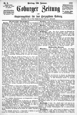 Coburger Zeitung Freitag 10. Januar 1868