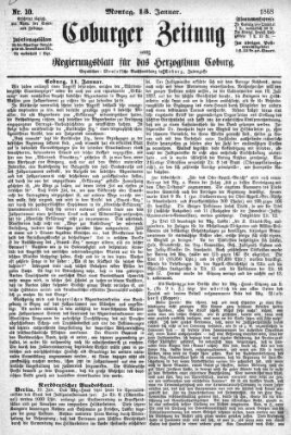 Coburger Zeitung Montag 13. Januar 1868