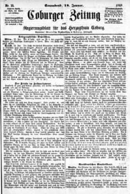 Coburger Zeitung Samstag 18. Januar 1868