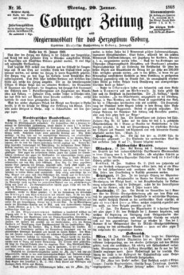 Coburger Zeitung Montag 20. Januar 1868