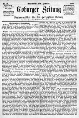 Coburger Zeitung Mittwoch 22. Januar 1868