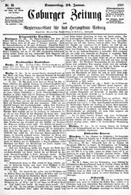 Coburger Zeitung Donnerstag 23. Januar 1868