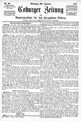 Coburger Zeitung Dienstag 28. Januar 1868